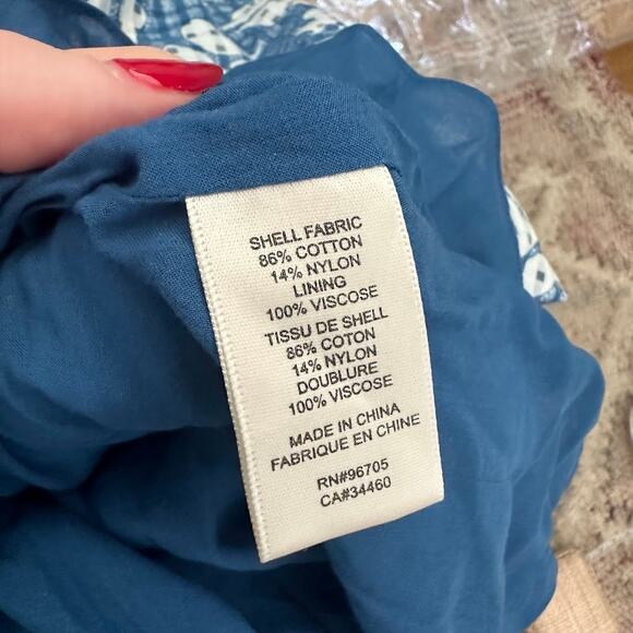 Rebecca Taylor Womens Blue Flutter Sleeve Perla Petal Flounce-Hem Mini Dress M - Picture 10 of 16